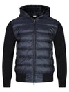 Quilted Wool Cardigan Navy - MONCLER - BALAAN 1