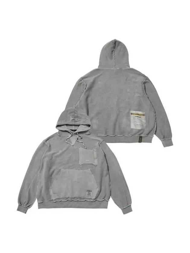 INSIDEOUT OVERSIZED PIGMENT HOODIE V2 GRAY Warm Gray 271846 - STIGMA - BALAAN 1