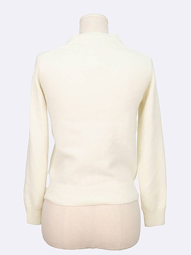 COMME DES GARCONS AZ N065 Wool 100 Ivory Color White Wappen Women s Cardigan Size - COMME DES GARCONS PLAY - BALAAN 3