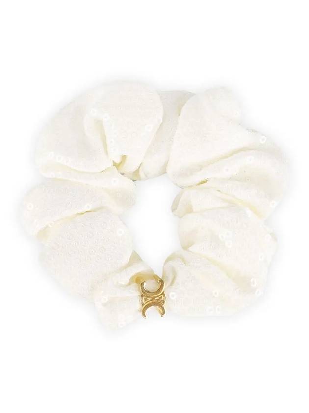 Women's Triomphe Hair Scrunch White - CELINE - BALAAN 1