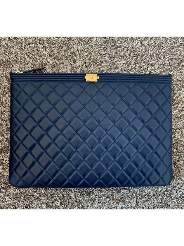 Boy Lambskin Clutch Large - CHANEL - BALAAN 1