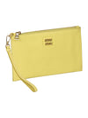 Madras Logo Leather Clutch Bag Yellow - MIU MIU - BALAAN 4