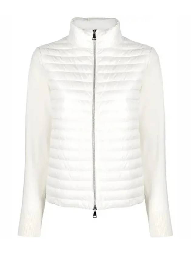 Women's High Neck Wool Padded Cardigan White - MONCLER - BALAAN 1