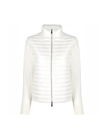 Women's High Neck Wool Padded Cardigan White - MONCLER - BALAAN 1