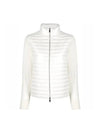 Women's High Neck Wool Padded Cardigan White - MONCLER - BALAAN 1