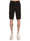 Logo Cotton Slim Cargo Shorts Black - STONE ISLAND - BALAAN 2