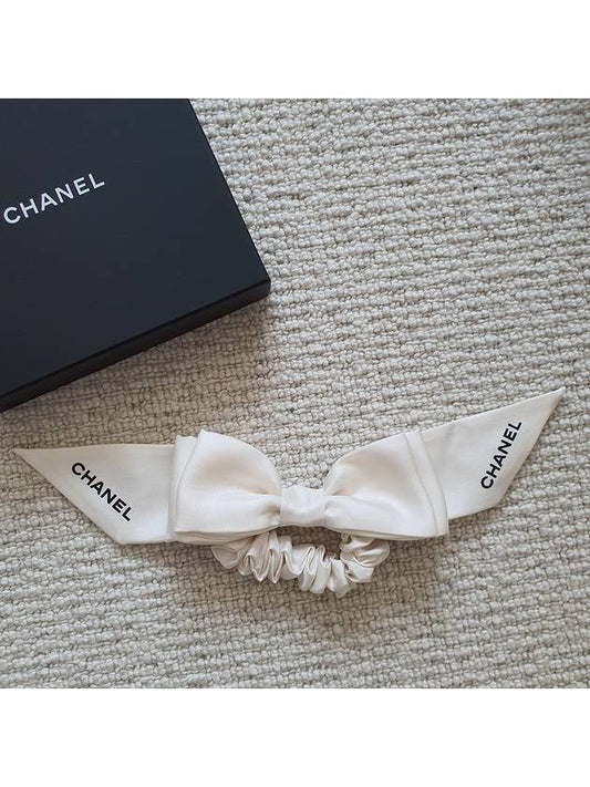 Ribbon hair scrunchie scrunchie ivory - CHANEL - BALAAN 1