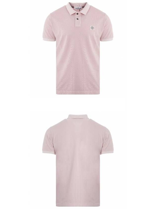 Logo Patch Washing Polo Shirt Pink - STONE ISLAND - BALAAN 5