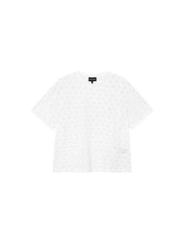 Women s Burnout Logo Pattern T Shirt White - EMPORIO ARMANI - BALAAN 1