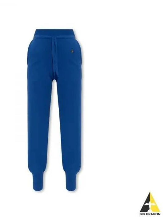 Embroidered Logo Knit Track Pants Blue - VIVIENNE WESTWOOD - BALAAN 2