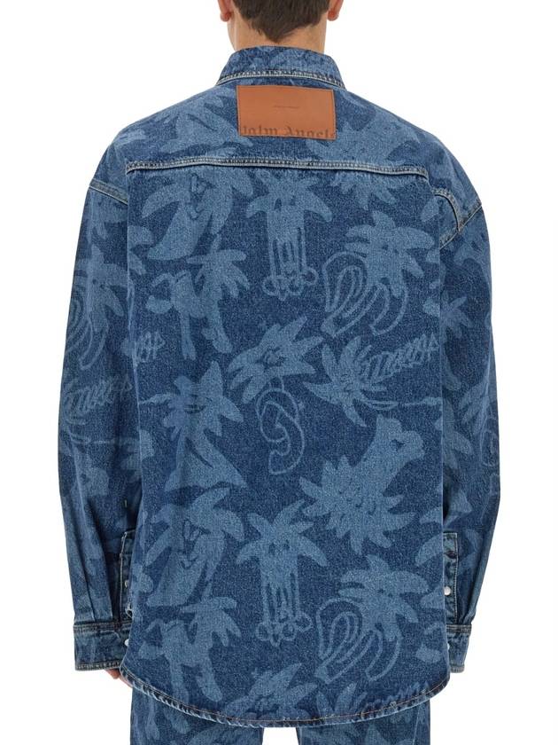 23 fw Denim Shirt WITH All-over PALMITY Print PMYD020E23DEN0014540 B0650471941 - PALM ANGELS - BALAAN 4