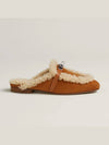 Oz Mule Shearling Sandals Women's Goatskin Brown - HERMES - BALAAN 3