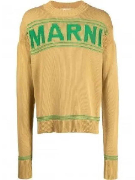 Logo Cotton Knit Top Yellow - MARNI - BALAAN 2