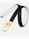 30 Montaigne Reversible Leather Belt Black White - DIOR - BALAAN.