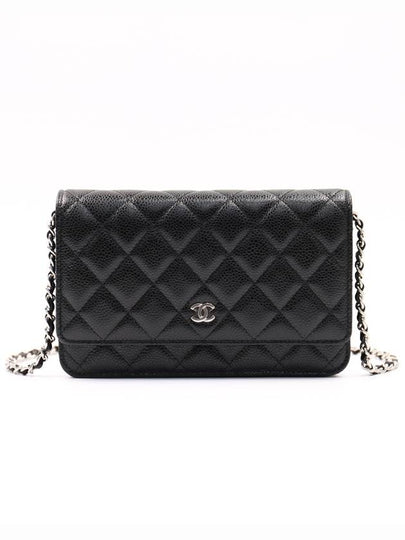 Classic Crossbag On Chain Grained Calfskin & Silver Black - CHANEL - BALAAN 2