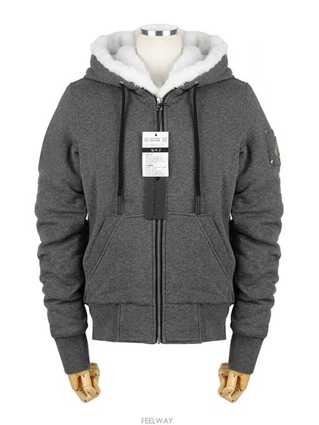 Classic Bunny Fur Zip-up Hoodie Grey - MOOSE KNUCKLES - BALAAN 2