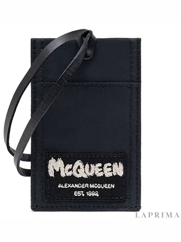 Logo Strap Card Wallet Black - ALEXANDER MCQUEEN - BALAAN.