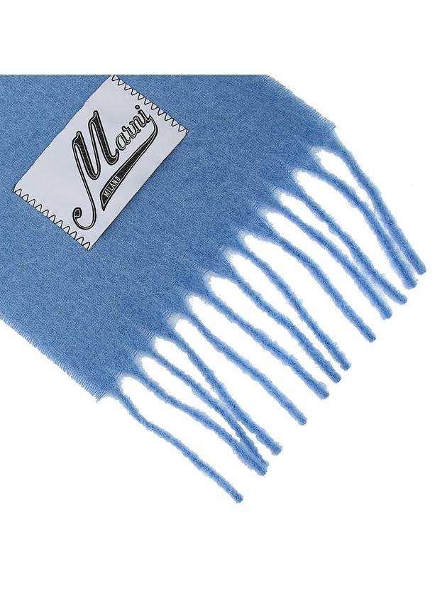 Striped Alpaca Mohair Muffler Blue - MARNI - BALAAN 8