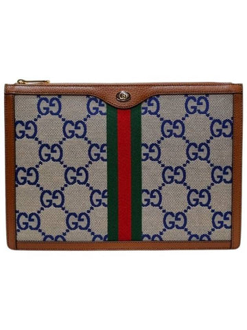 523359 Jumbo GG logo PVC portfolio Ophidia clutch bag - GUCCI - BALAAN 1