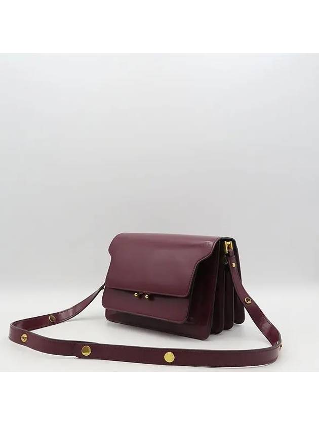 SBMPN09U07 Burgundy leather TRUNK medium M size shoulder bag - MARNI - BALAAN 3