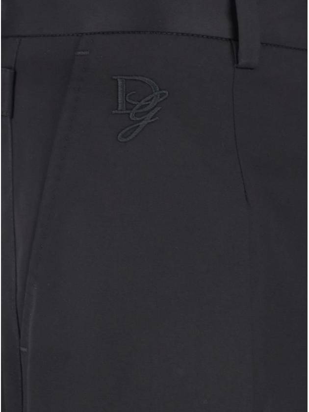 Black Pants With Embroidered Logo On Side In Cotton Man - DOLCE&GABBANA - BALAAN 3