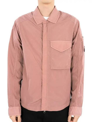 Chrome-R Zip-Up Over Long Sleeve Shirt Pink - CP COMPANY - BALAAN 1