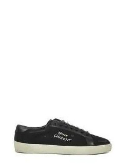 Court Classic SL06 Canvas Smooth Leather Low Top Sneakers Black - SAINT LAURENT - BALAAN 2