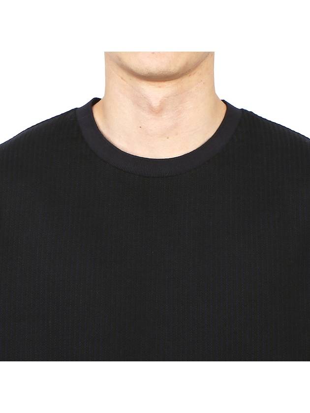 Seersucker Loopback 4 Bar Crew Neck Sweatshirt Navy - THOM BROWNE - BALAAN 9