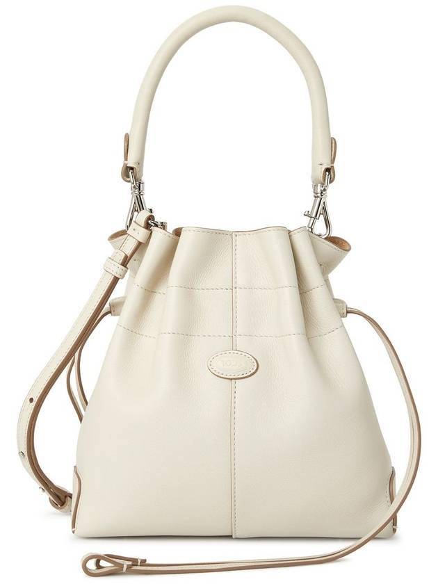 Di Mini Drawstring Leather Bucket Bag White - TOD'S - BALAAN 2