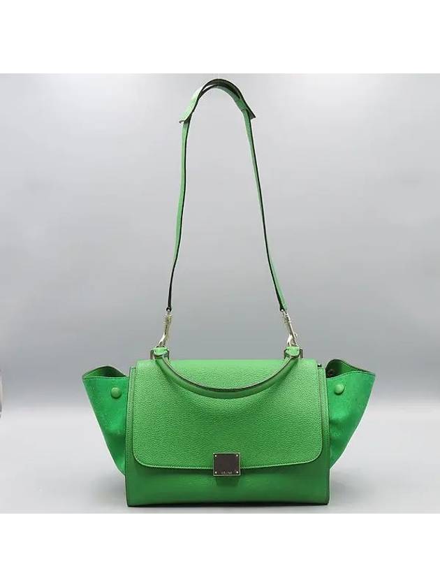 174683 Green Trapeze gold buckle tote bag and shoulder 2WAY - CELINE - BALAAN 4