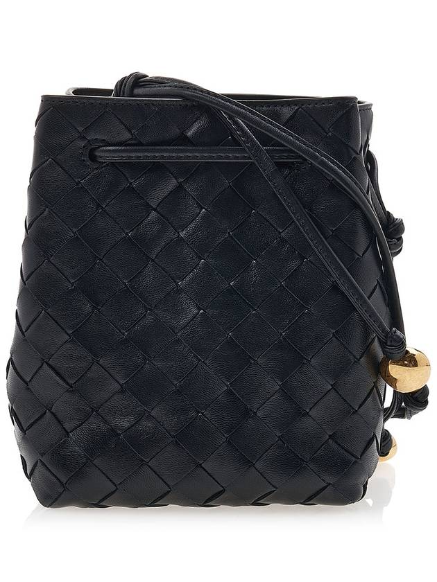 Intrecciato Small Bucket Bag Black - BOTTEGA VENETA - BALAAN 4