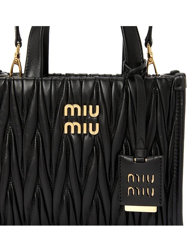 Matelasse Nappa Leather Tote Bag Black - MIU MIU - BALAAN 9