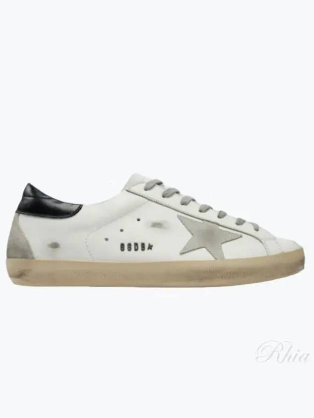 Men's Black Heel Tab Metal Stud Lettering Superstar Low Top Sneakers White - GOLDEN GOOSE - BALAAN 2