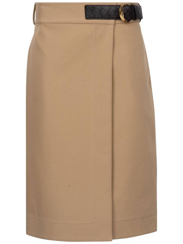 Belted Midi H-Line Skirt Nude - BOTTEGA VENETA - BALAAN 2