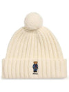 Bear Pom Pom Beanie Ecru - POLO RALPH LAUREN - BALAAN 3