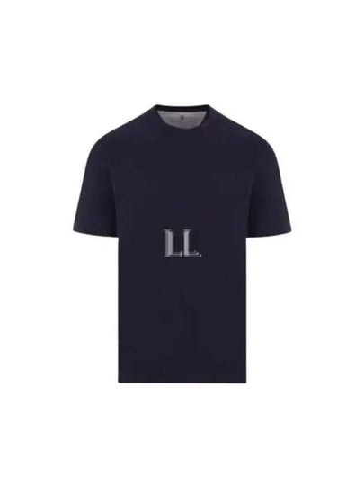 Crew Neck Short Sleeve T-Shirt Navy - BRUNELLO CUCINELLI - BALAAN 2