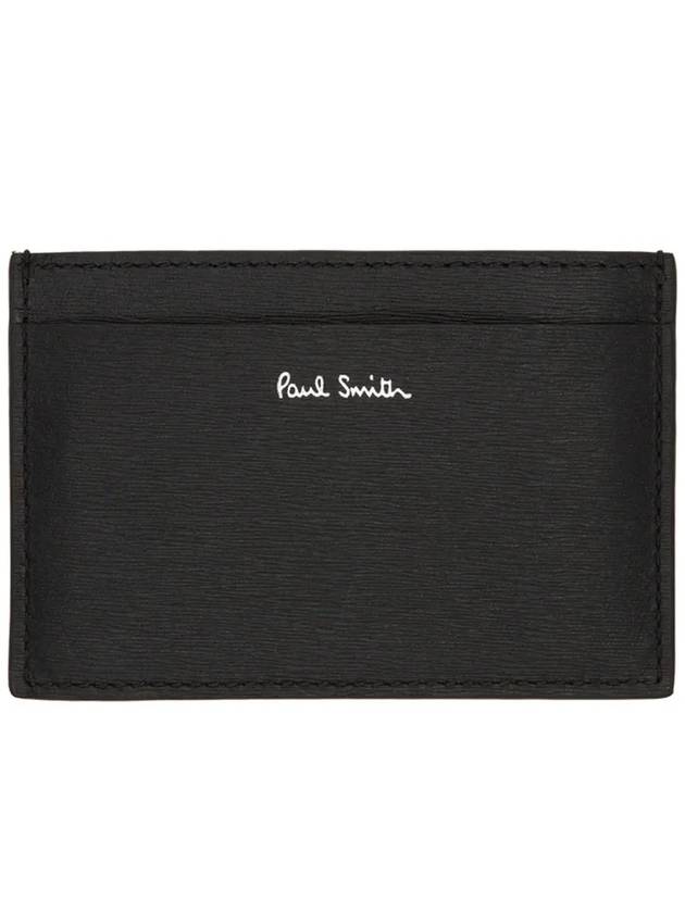 Two-Tone Grain Leather Card Holder Orange Black - PAUL SMITH - BALAAN 4