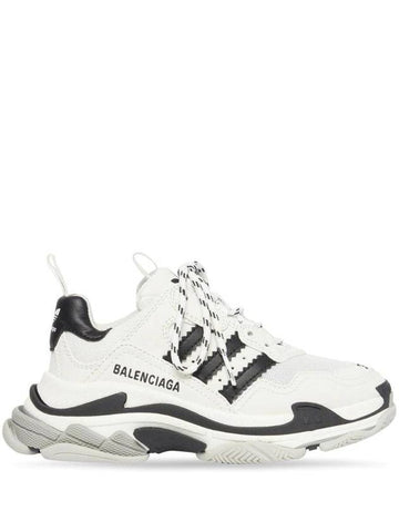 Adidas collab Triple S Sneakers Black White - BALENCIAGA - BALAAN 1