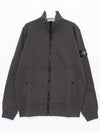 Men's Wappen Patch Cotton Zip Up Jacket Grey - STONE ISLAND - BALAAN 3