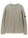 Men's Ribbed Lens Wappen Knit Top Grey - CP COMPANY - BALAAN 2