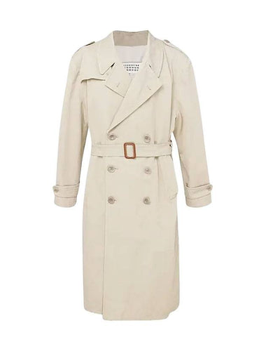 Waist Belt Cotton Trench Coat Beige - MAISON MARGIELA - BALAAN 1