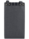 Men's Diagonal Peple Grain Strap Cross Phone Case Dark Gray - THOM BROWNE - 6