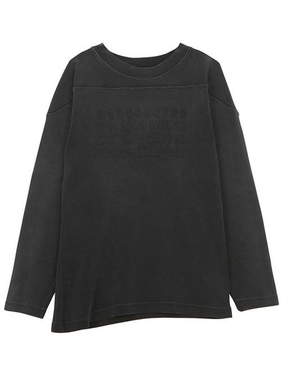 Numeric Stitch Cotton Long Sleeve T-Shirt Black - MAISON MARGIELA - BALAAN 2