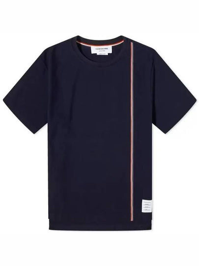 RWB Stripe Cotton Short Sleeve T-shirt Navy - THOM BROWNE - BALAAN 2