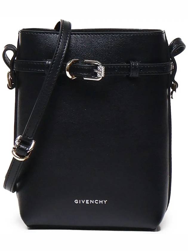 Voyou Leather Phone Pouch Bag Black - GIVENCHY - BALAAN 3