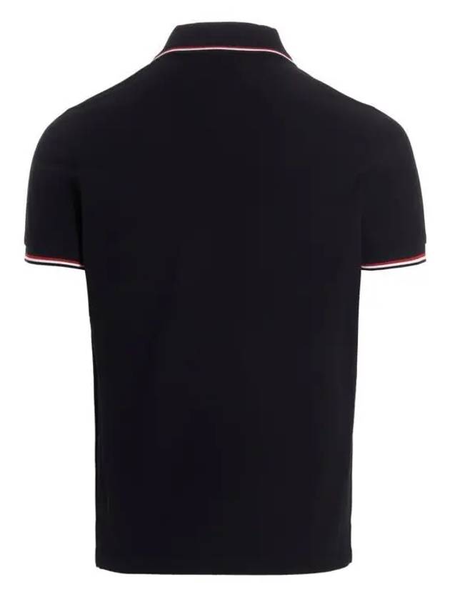 Small Logo Patch Short Sleeve Cotton Polo Shirt Navy - MONCLER - BALAAN 3