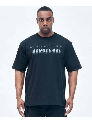 Numbering Overfit Short Sleeve T-Shirt Black - BLACKMAMBA - BALAAN 1