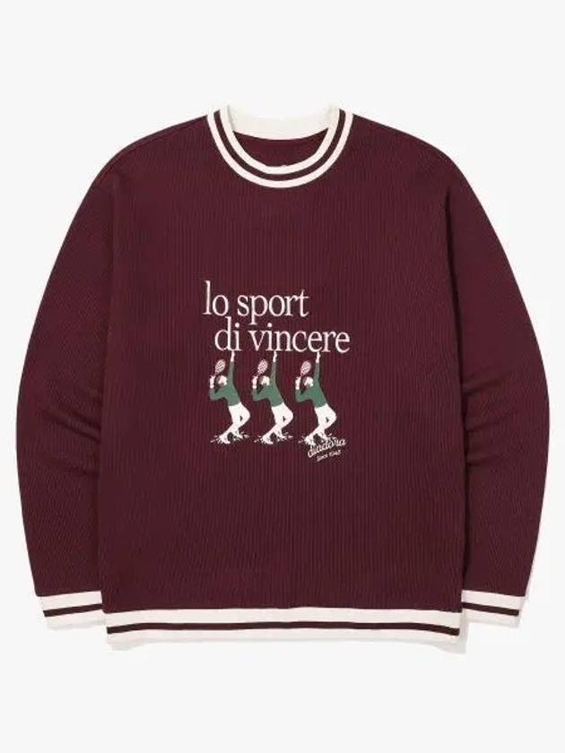 Diadora Tennis Lifestyle Graphic Sweatshirt DARK BURGUNDY - DIADORA - BALAAN 1