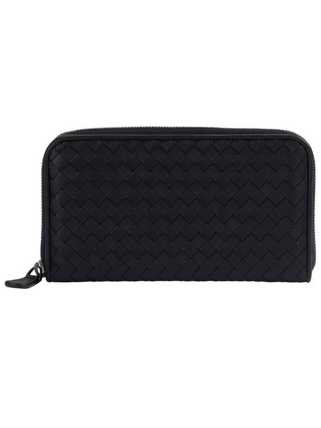 Zip-Up Around Leather Long Wallet Navy - BOTTEGA VENETA - BALAAN 3