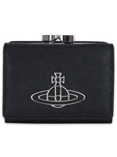 Saffiano Thin Line Half Wallet Black - VIVIENNE WESTWOOD - BALAAN 2